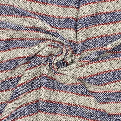 Striped cotton jacquard fabric - multicoloured