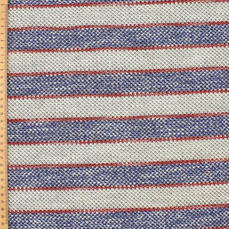 Striped cotton jacquard fabric - multicoloured