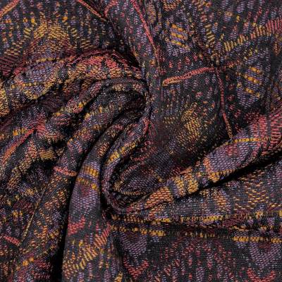 Jacquard cotton and polyester fabric - multicoloured