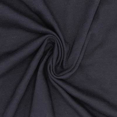 Jacquard stripes jersey fabric - navy