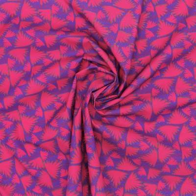 Wings printed cotton poplin - fuchsia and mauve