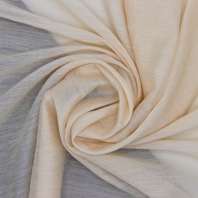 Effen katoen en polyester voile - beige