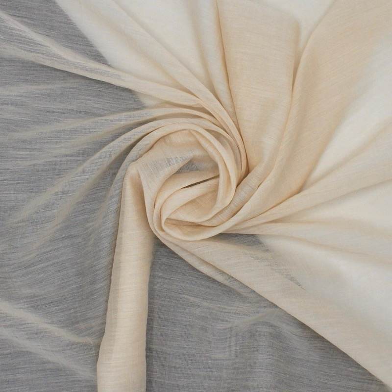 Effen katoen en polyester voile - beige