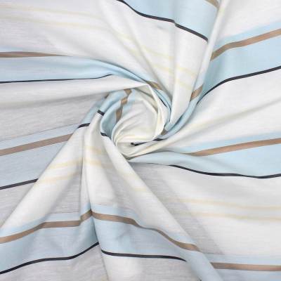 Stripe cotton blend fabric - off-white