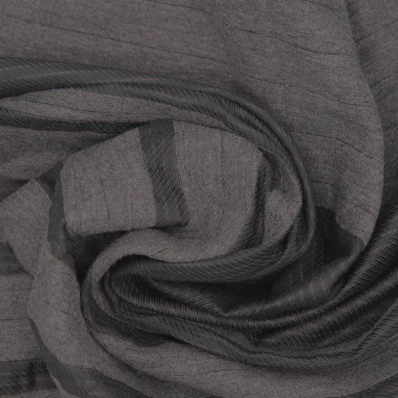 Striped cotton blend fabric - grey