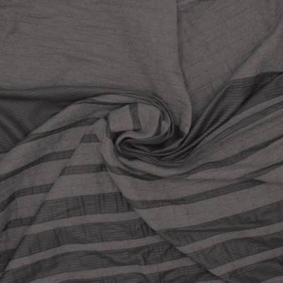 Striped cotton blend fabric - grey