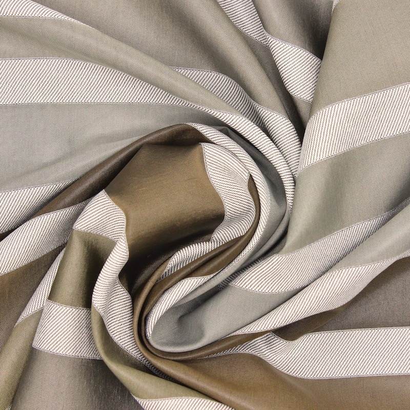 Tissu à rayures - beige et brun