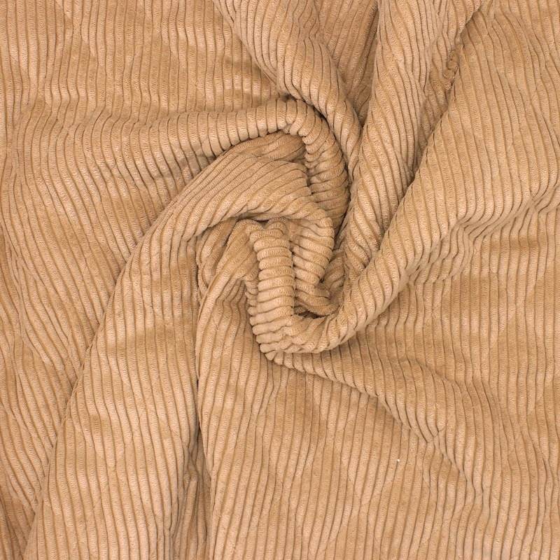 Double-sided quilted velvet fabric - beige