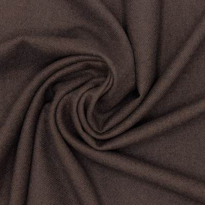 Plain wool and polyester fabric - brown