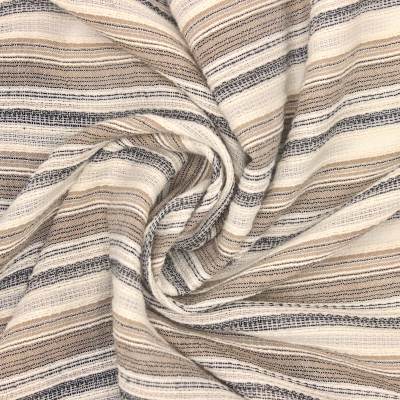 Jacquard cotton stripes fabric - beige