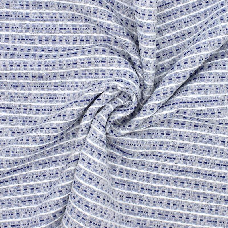 Tissu jacquard rayures - bleu