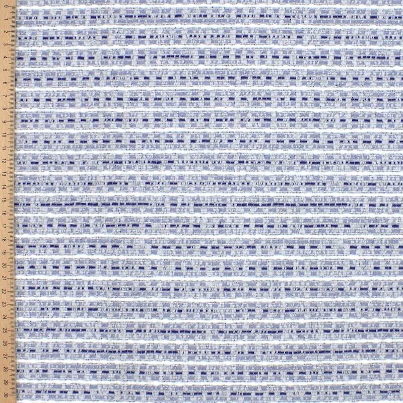 Strepen jacquard stof - blauw