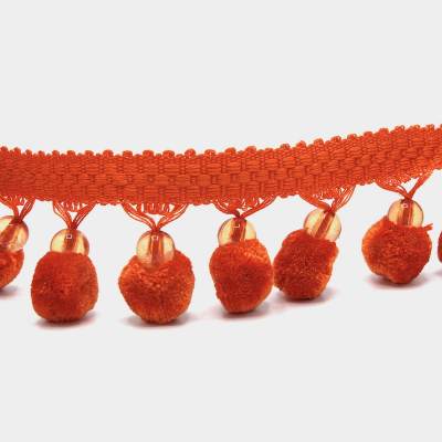 Orange pompom braid