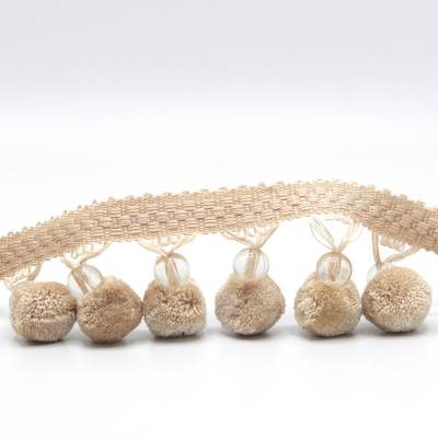 Beige pompom braid