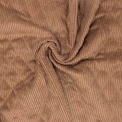 Tissu velours matelassé double face - brun