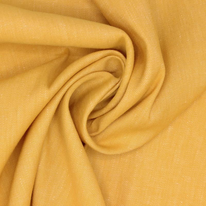 Extensible fabric in linen and cotton - ochre 