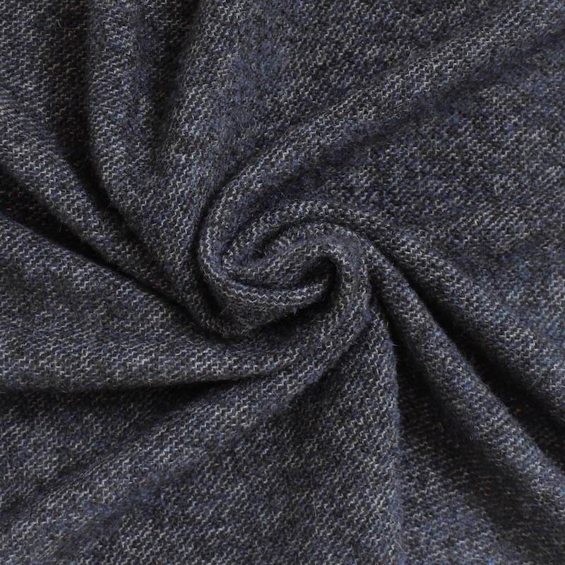 Mottled fabric in wool and polyamide - blue 