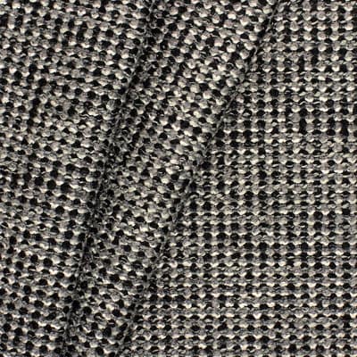 Tissu jacquard bouclette - gris et noir