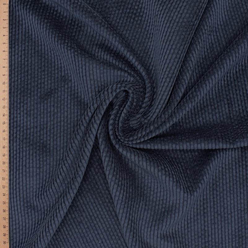 Ribbed velvet - navy blue