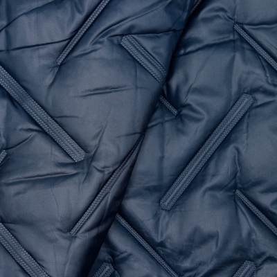 Double-sided quilted fabric - navy blue