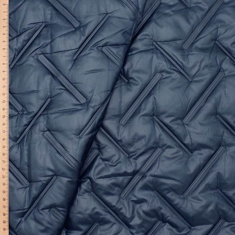 Double-sided quilted fabric - navy blue