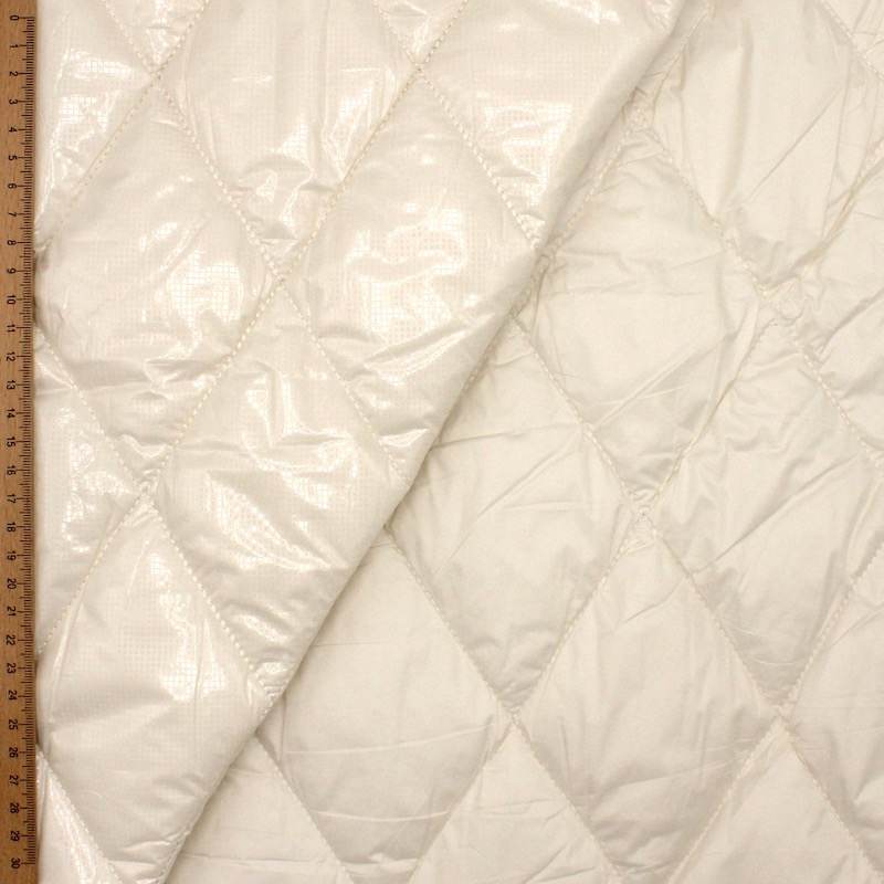 Tissu matelassé double face- blanc cassé