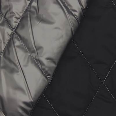 Waterproof double-faced quilted fabric - silver grey