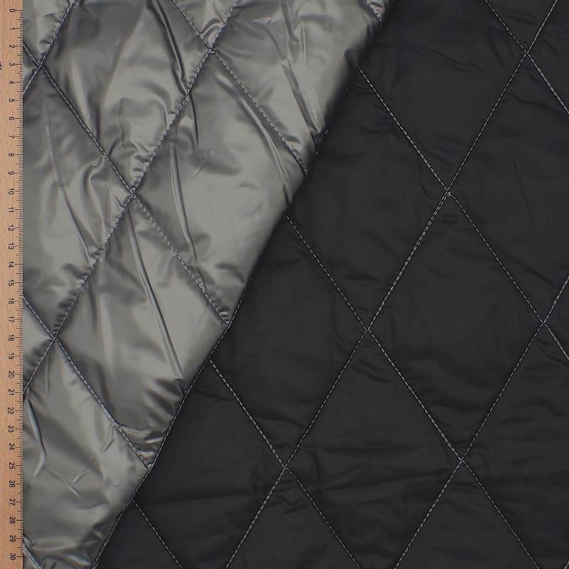 Waterproof double-faced quilted fabric - silver grey