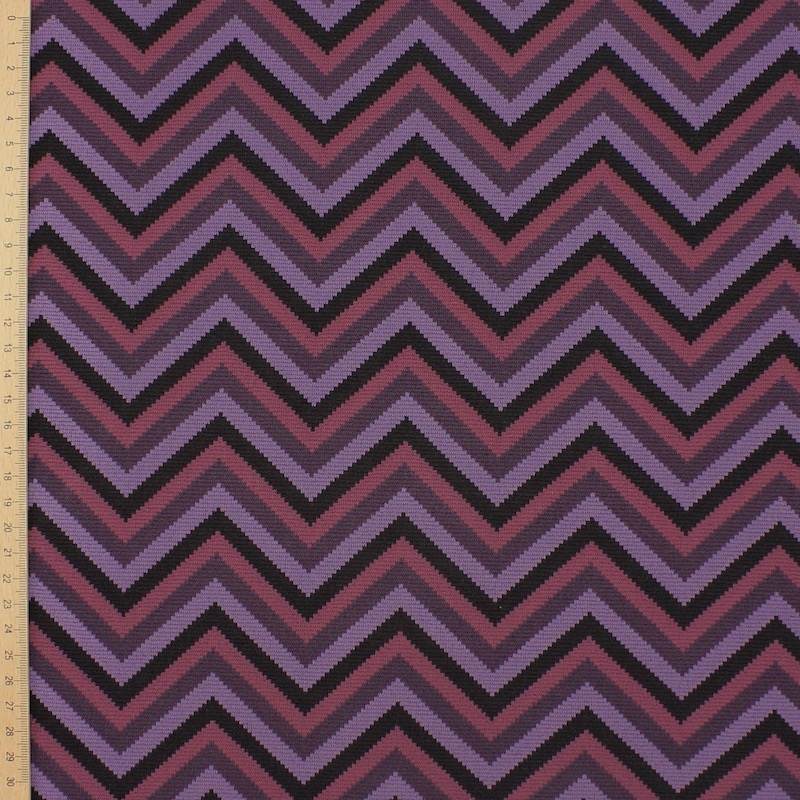 Tissu maille graphique - mauve