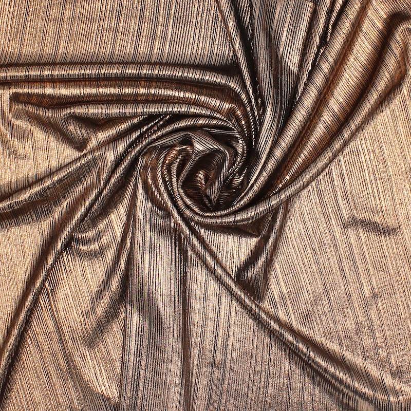 Gold stretch polyester fabric