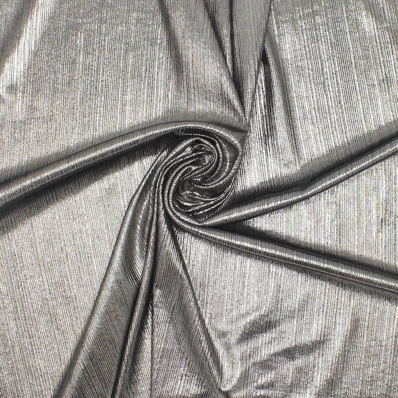 Silver polyester stretch fabric