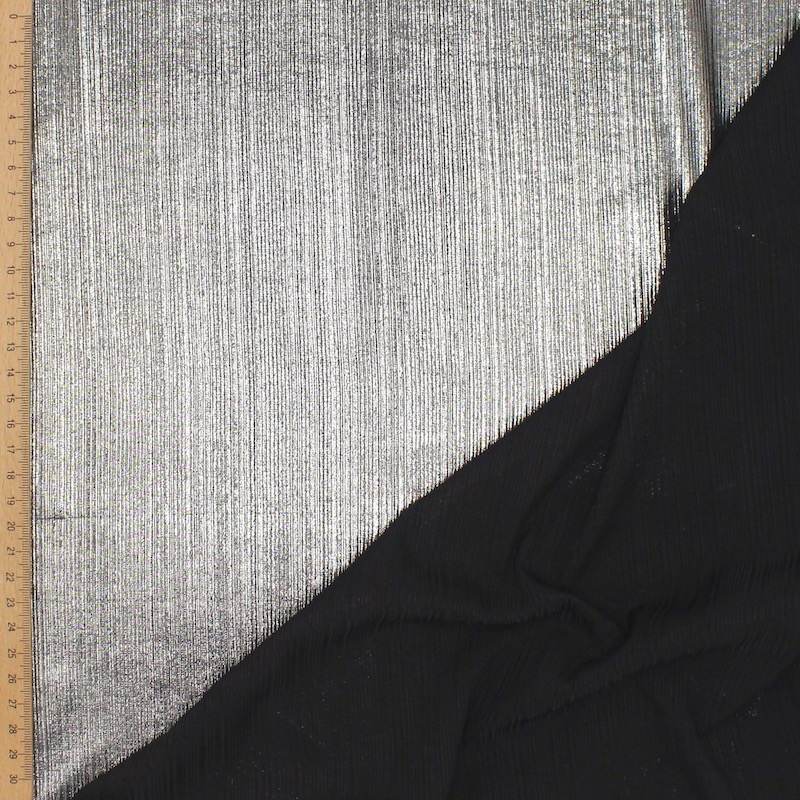 Silver polyester stretch fabric