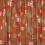 Floral cotton twill fabric - brick