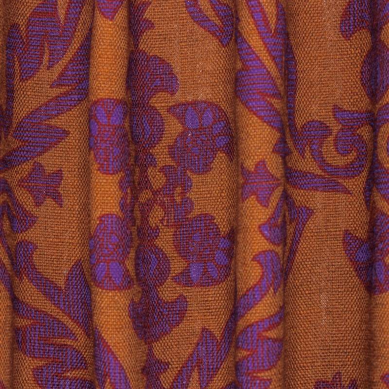 Red and mauve viscose and linen fabric - rust