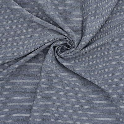 Striped fabric in viscose and wool