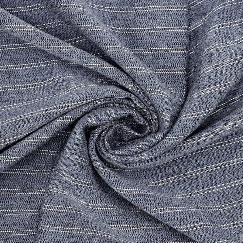 Striped fabric in viscose and wool