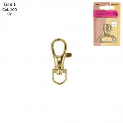 Snap hook gold 9mm