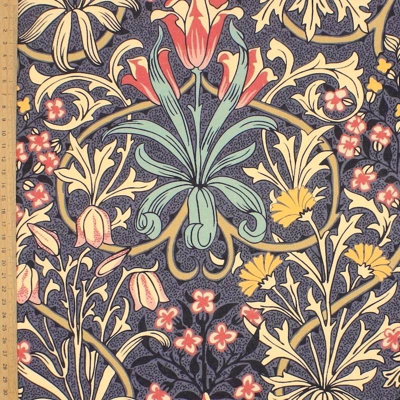 Cloth of 2,60mCotton fabric with flowers - multicolor