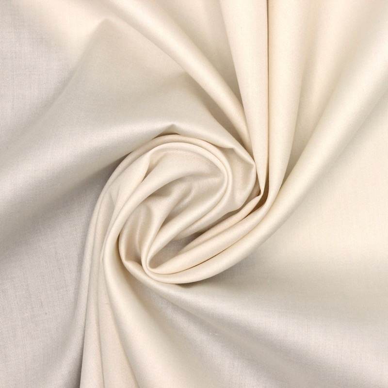 Tissu satin de coton - blanc cassé