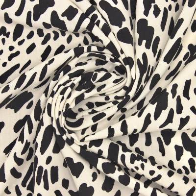 Animal print viscose fabric - black and off-white