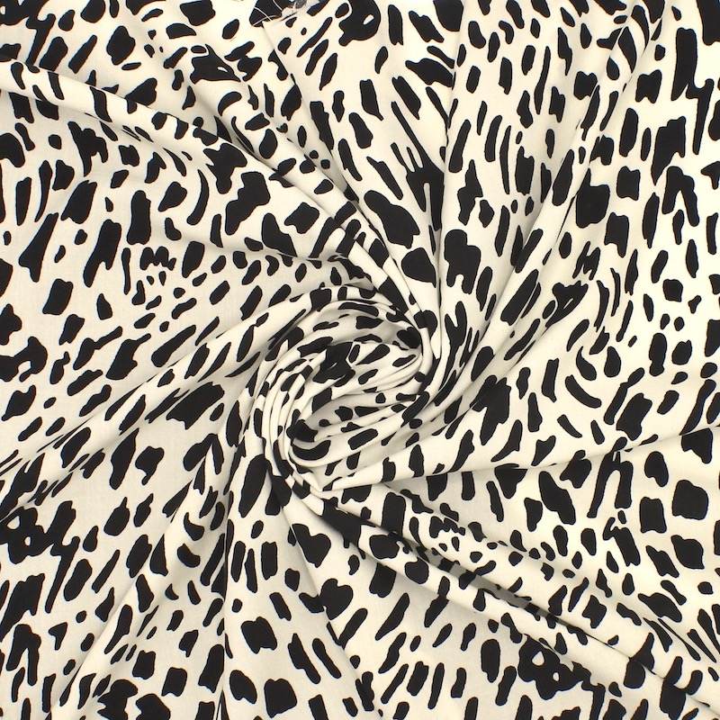 Animal print viscose fabric - black and off-white