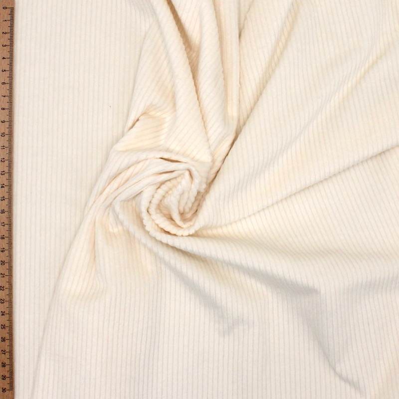 Stretch corduroy fabric - off-white