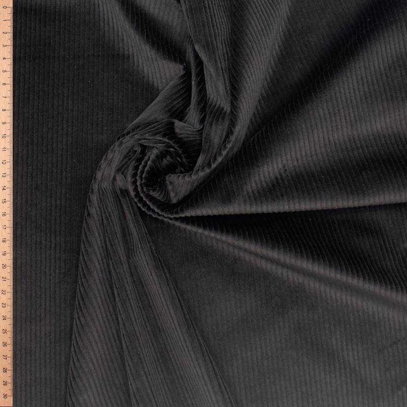 Stretch corduroy fabric - black