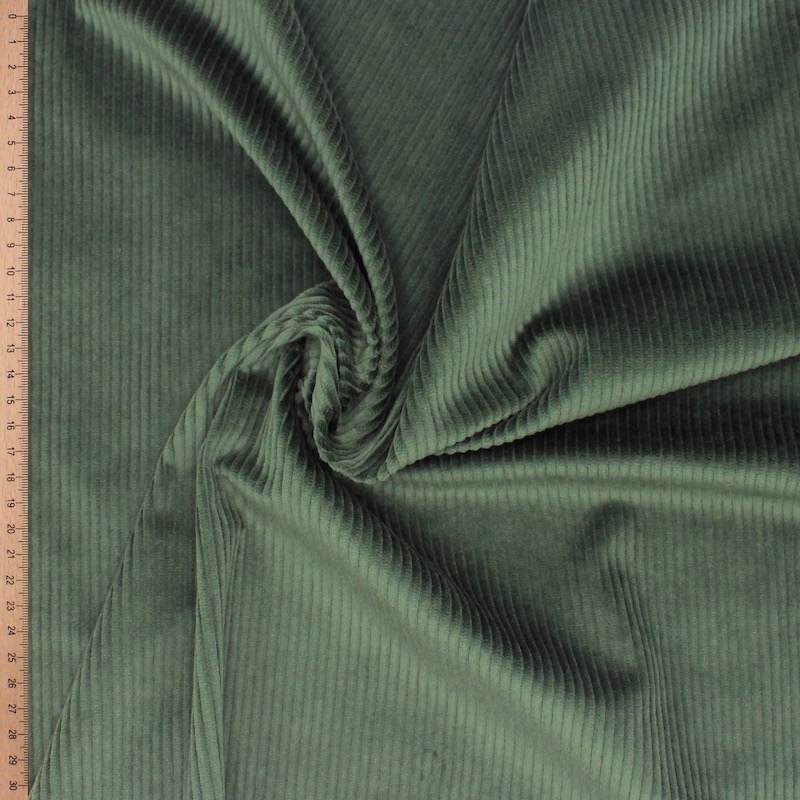 Stretch corduroy fabric - green