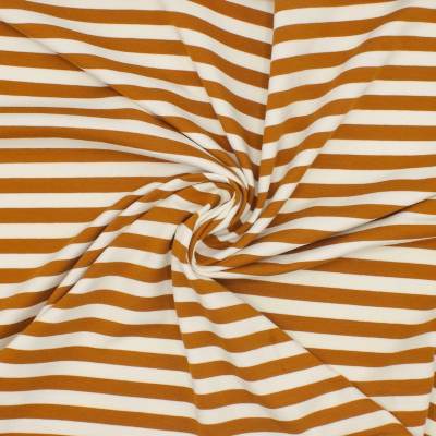 Tissu french Terry rayures - rouille