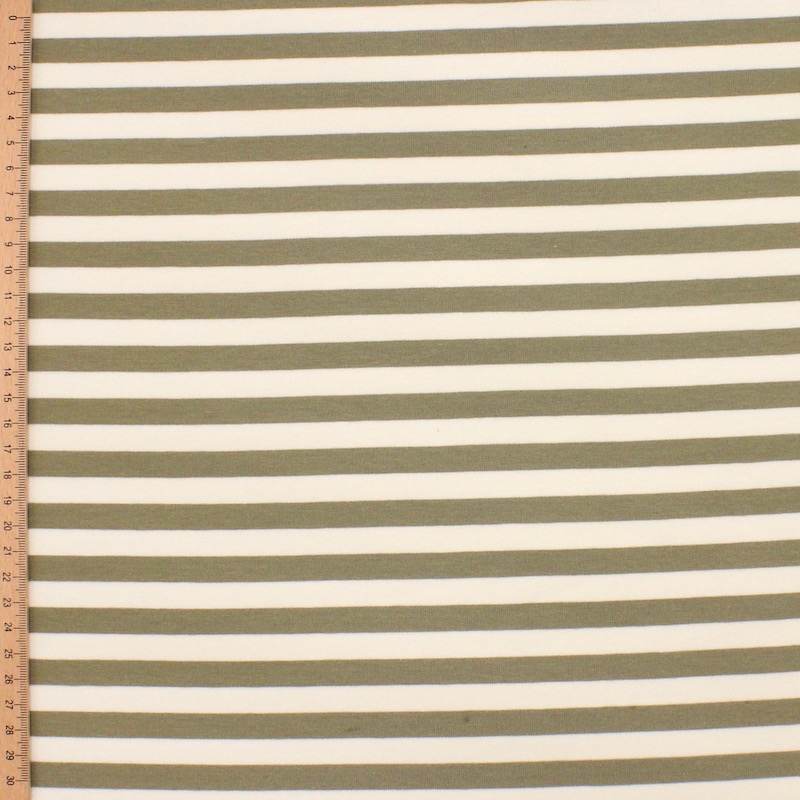 French Terry stripes - khaki