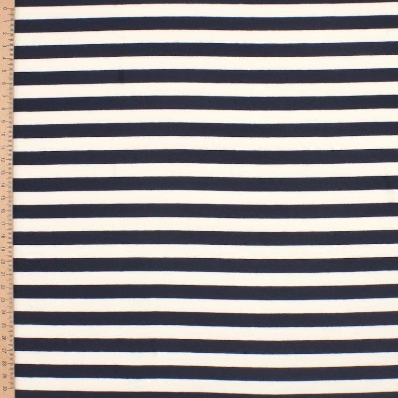 Terry stripes fabric - navy