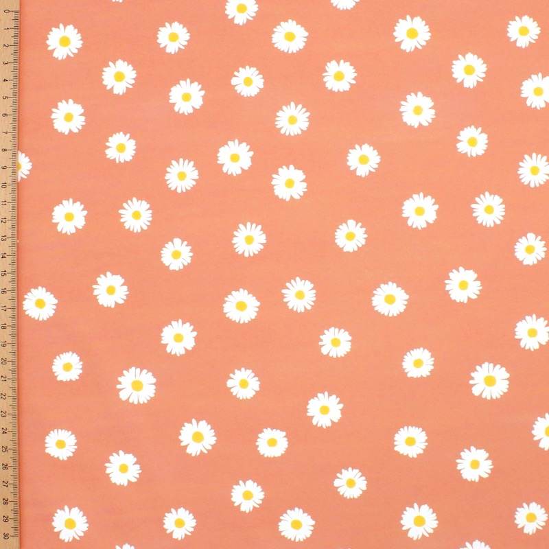 Daisy waterproof fabric - salmon