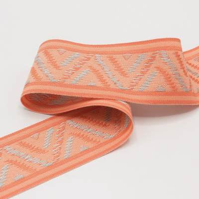 Vintage jacquard braid trim - salmon 