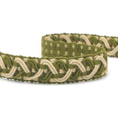 Fantasy braid trim - green and beige 